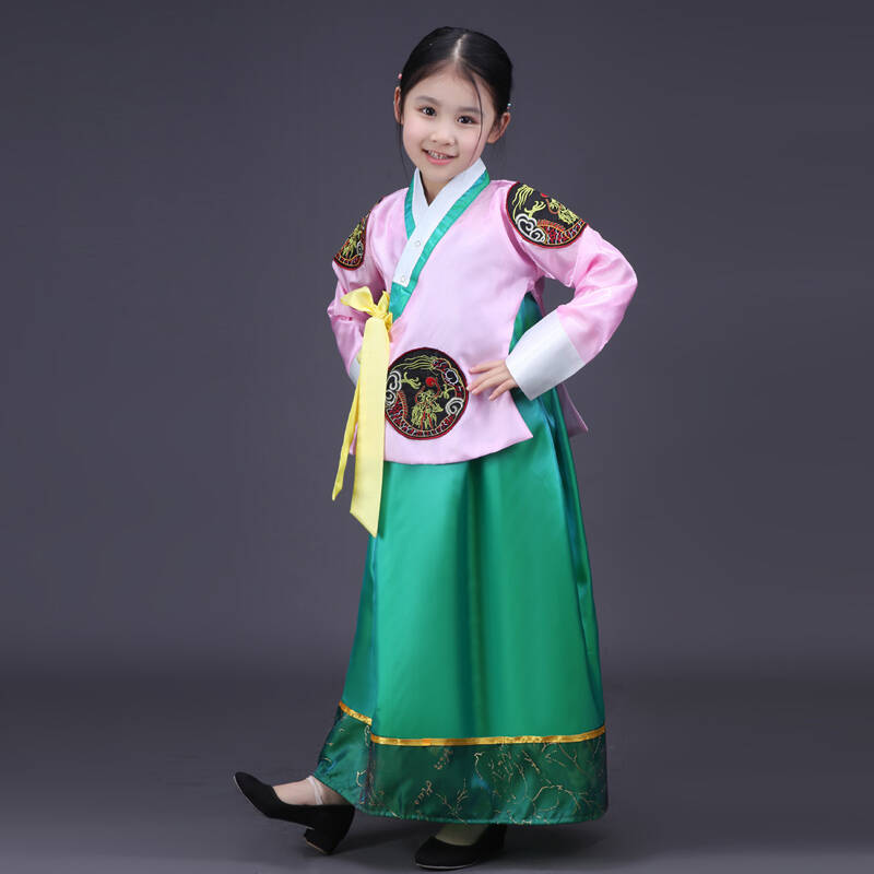 儿童韩服 女童民族装朝鲜族服装舞蹈服少数民族演出表演服装摄影服饰