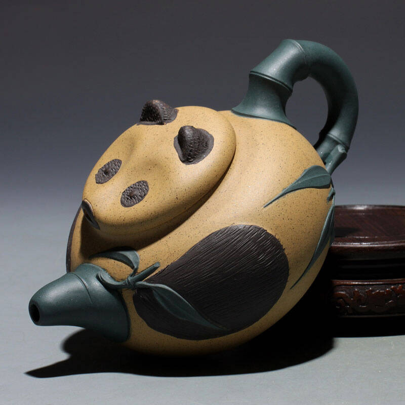 玉颐阁 宜兴紫砂壶/紫砂杯/茶具礼品/茶壶/国宝熊猫紫砂壶