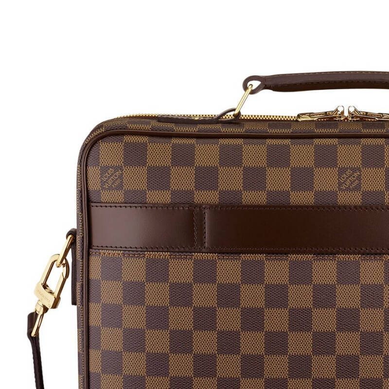 路易威登((louis vuitton))男士棋盘格 帆布 斜挎包 电脑包n58020 37