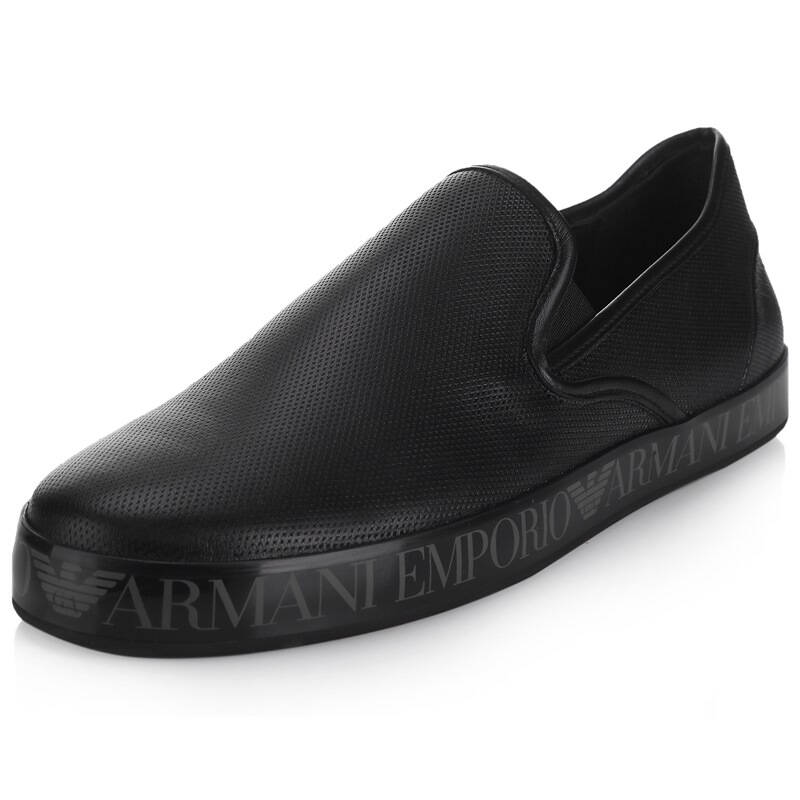 emporio armani 阿玛尼 男款黑色羊皮休闲鞋 x4x149 xc725 00002 8/42