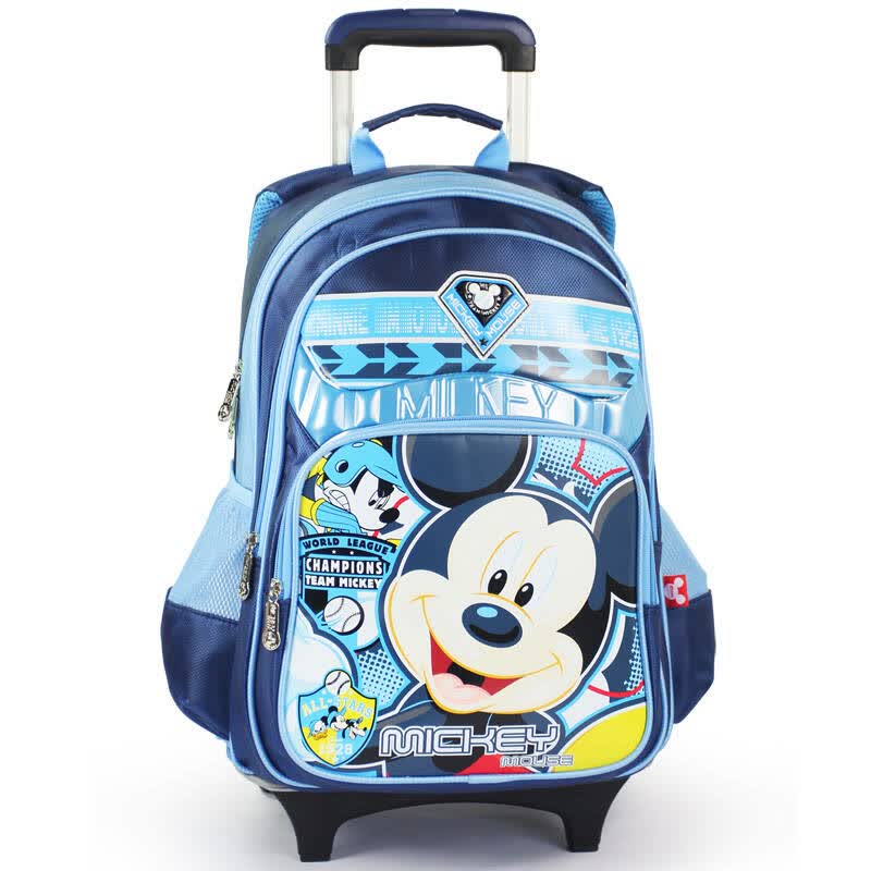 迪士尼disney拉杆包米奇可拆卸双肩背包儿童书包11125藏青