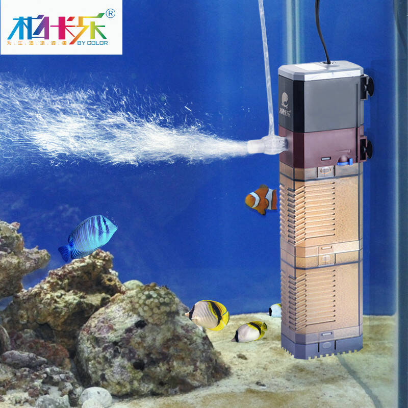 鱼缸过滤器内置超静音鱼缸水泵三合一水族箱过滤器增氧泵养鱼过滤器