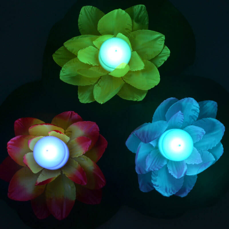 隆尚礼 节日装饰丝布防水许愿荷花灯水池灯 莲花灯电子蜡烛祈福河灯