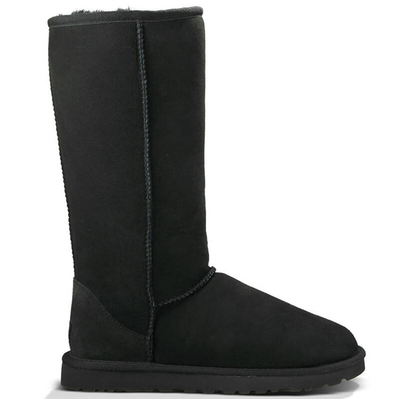 ugg 女士黑色羊皮毛一体长筒雪地靴 5815 black 8/39