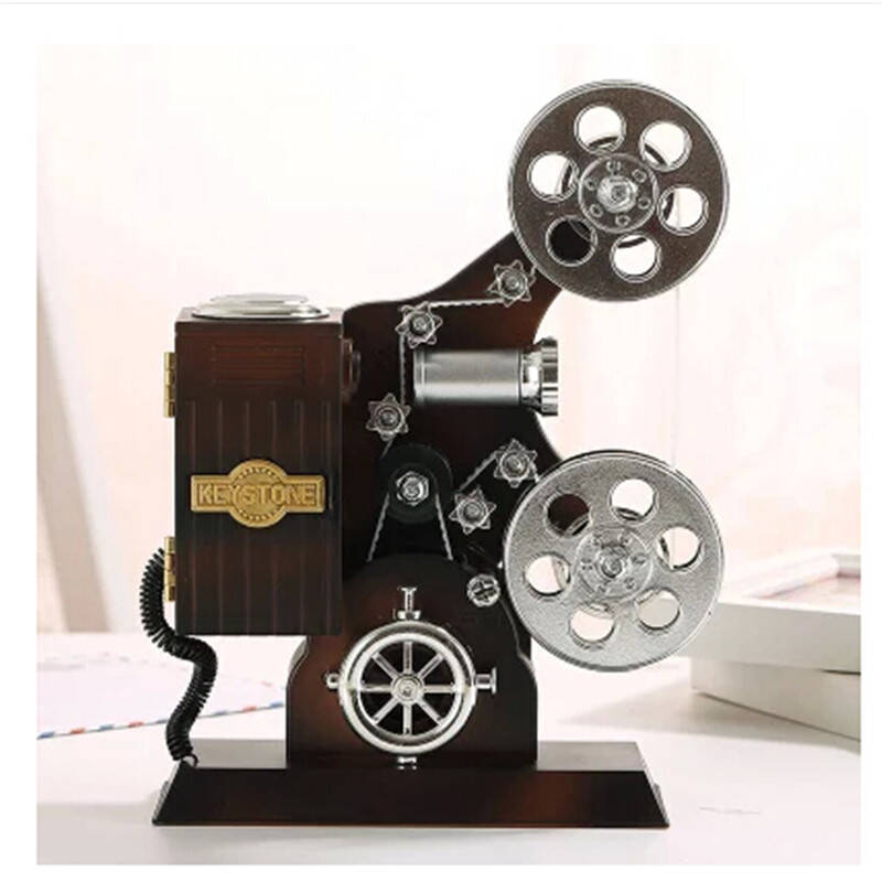 创意复古电影放映机音乐盒 旋转八音盒送男女朋友生日