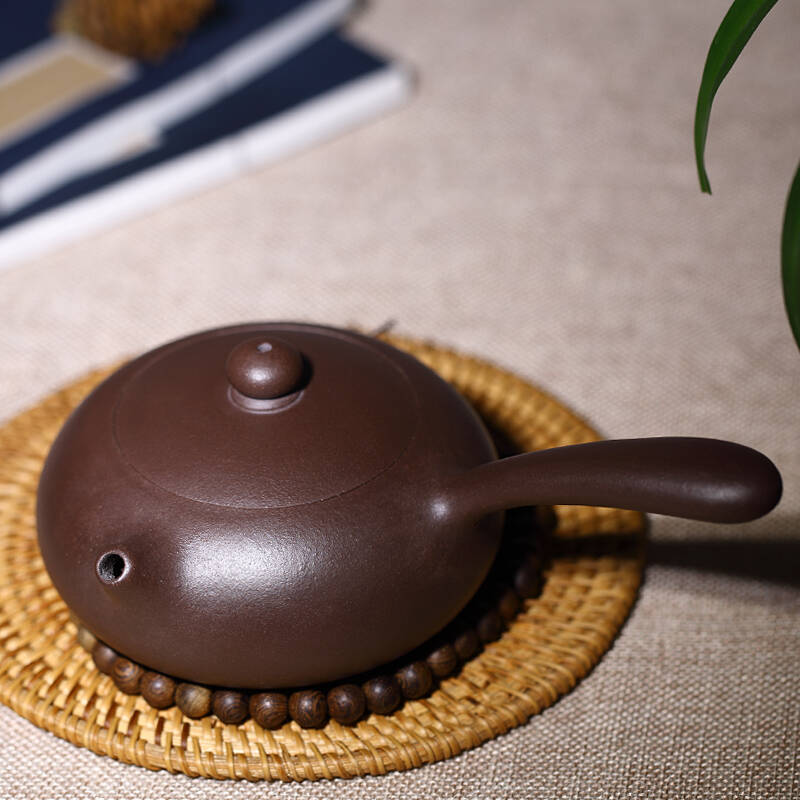 【古往今来】 宜兴原矿正品紫泥紫砂壶 全手工唐羽壶茶壶茶具泡茶 紫