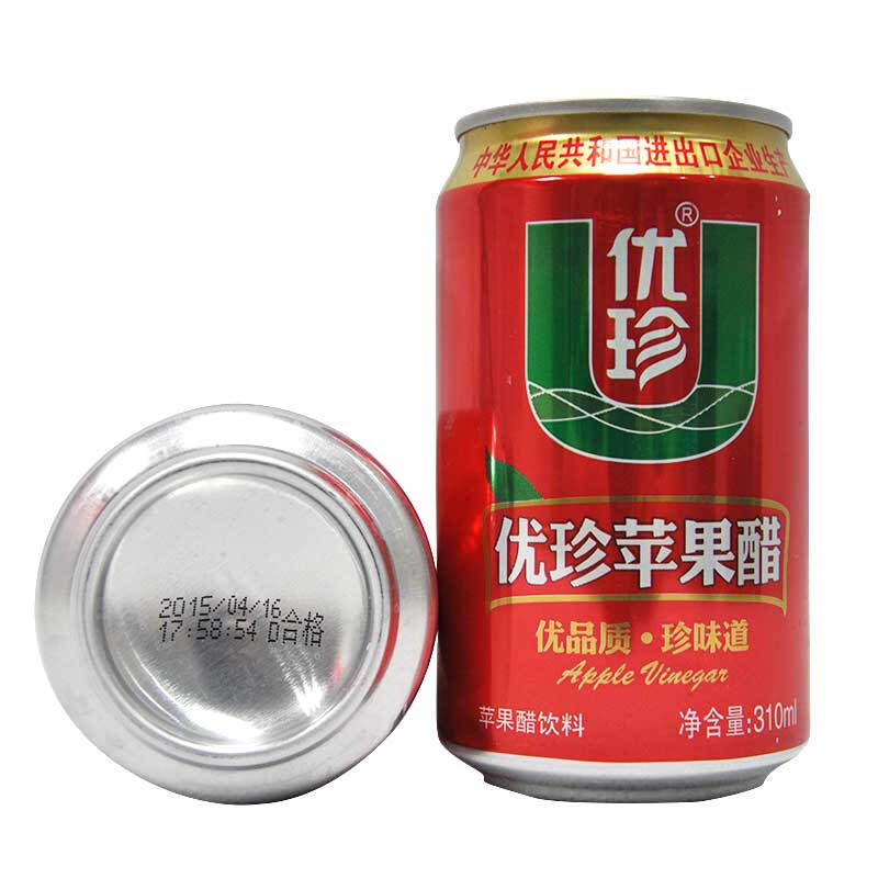 优珍 苹果醋 310ml*24罐/箱 易拉罐装 整箱 饮料 果汁