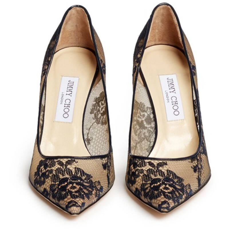 周仰杰(jimmy choo)女鞋 "agnes" 花朵系带浅口鞋 navy 34.5