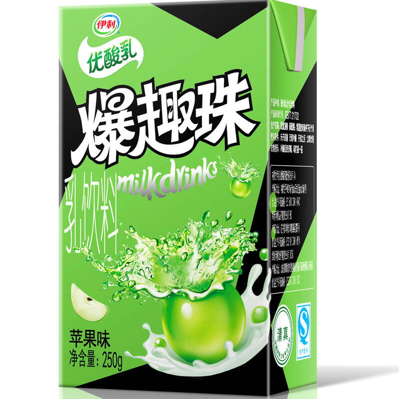 【京东超市】伊利 优酸乳爆趣珠乳饮料苹果味250g*24盒