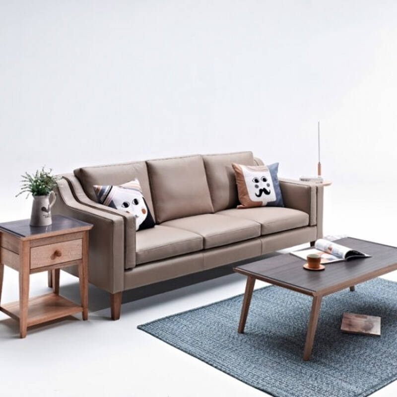 家具小户型简约现代休闲日式组合沙发北欧客厅三人沙发皮艺沙发可定制
