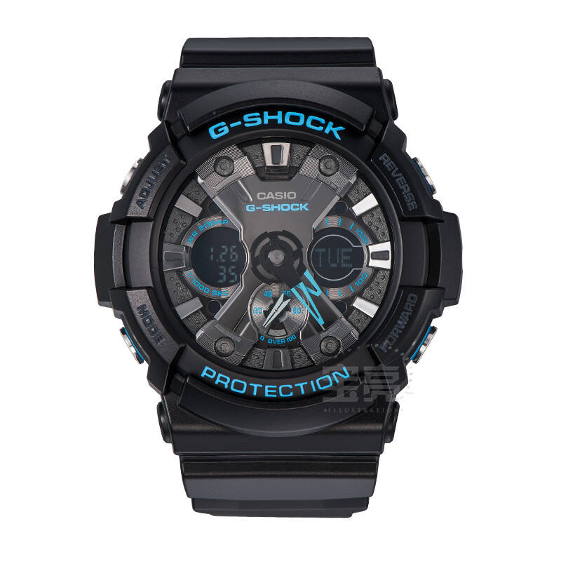 卡西欧(casio)男表 g-shock系列腕表 大表盘双显动感多功能户外运动