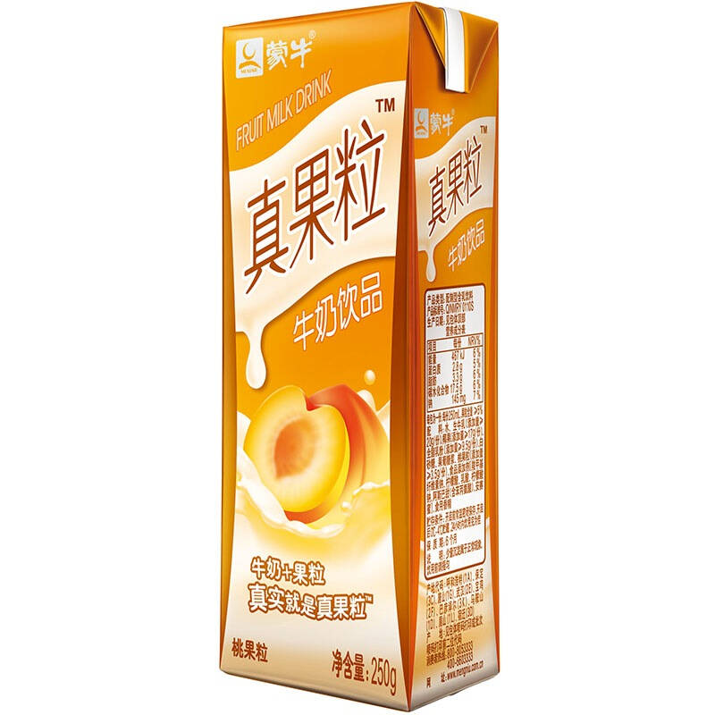 【京东超市】蒙牛 真果粒牛奶饮品(黄桃)250g*12 礼盒