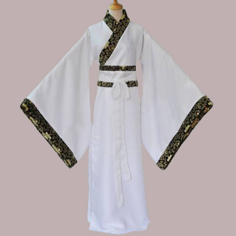 华服唐装古装古代服装汉服男男士曲裾书生 男士黑色汉服直裾深衣 摄影