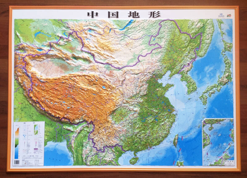 中国地形 世界地形 1.1米*0.8米 精雕版 三维立体地图图片