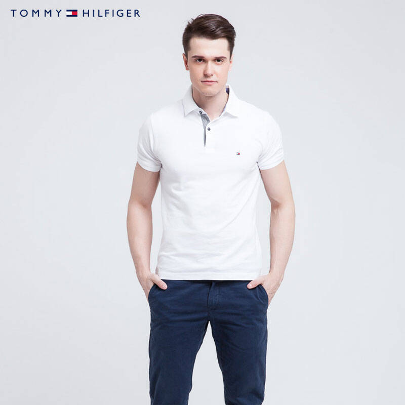 tommy hilfiger 品牌logo简约经典款polo衫 |0857849138ks 100白色 xl