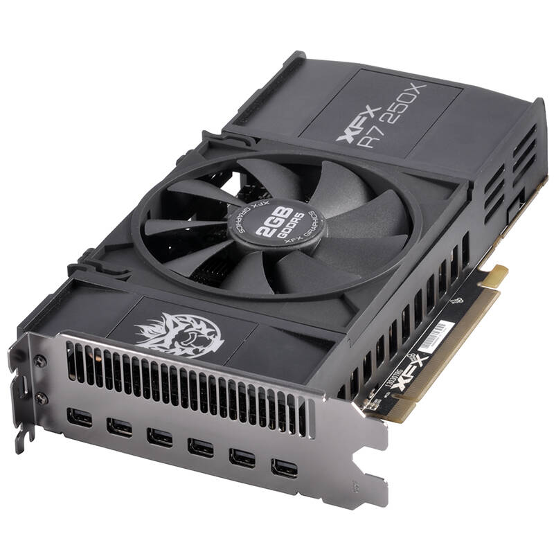 讯景(xfx)r7 250x 2g 黑狼 六屏版 950/5000mhz 128bit ddr5 显卡