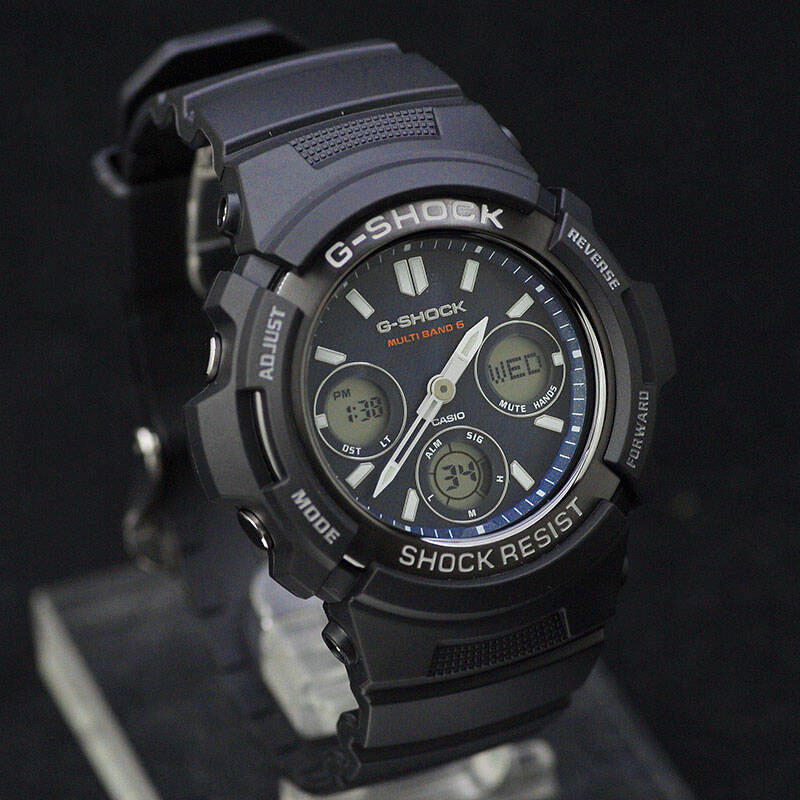 卡西欧(casio)手表g-shock系列 太阳能电波双显男表awg-m100sb-2apr