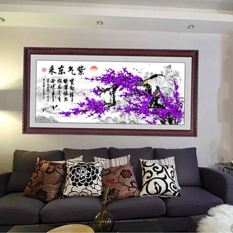 西丹娜5d钻石画方钻满钻紫气东来新款diy钻石画客厅大