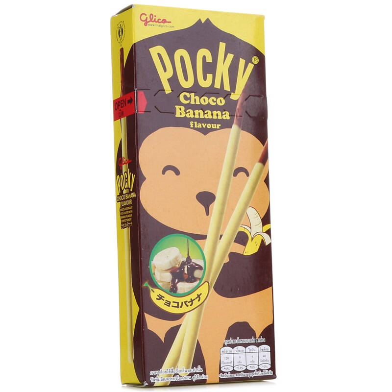 泰国进口 格力高(pocky)百奇巧克力香蕉味涂层饼干 25