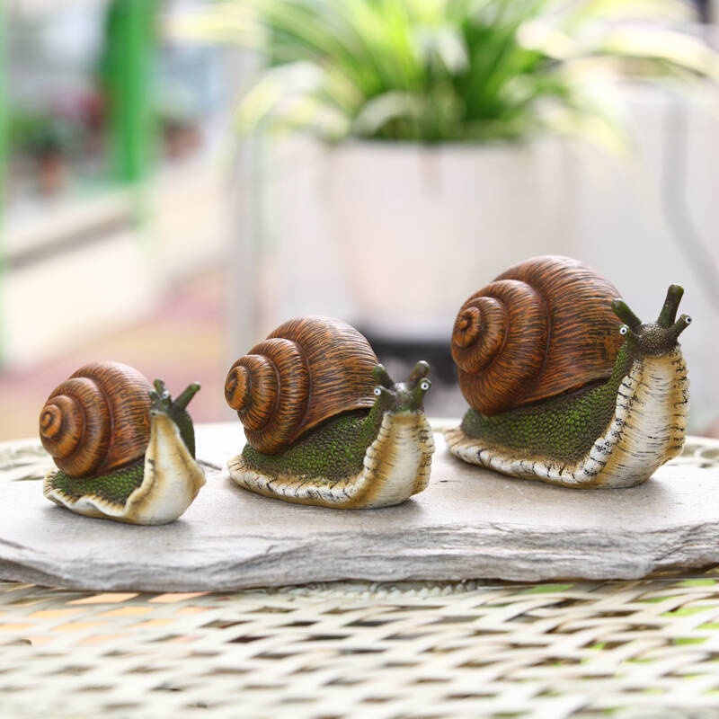 水磨坊 可爱蜗牛装饰品摆件创意树脂工艺品家居办公室