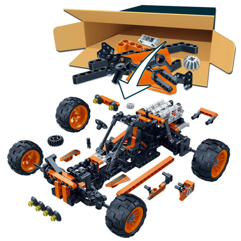 杰米 积木儿童立体拼插拼装玩具高科技车赛车模型 幻影追风6951
