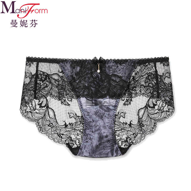 曼妮芬女士内衣 低腰提臀平角裤 性感蕾丝诱惑内裤女