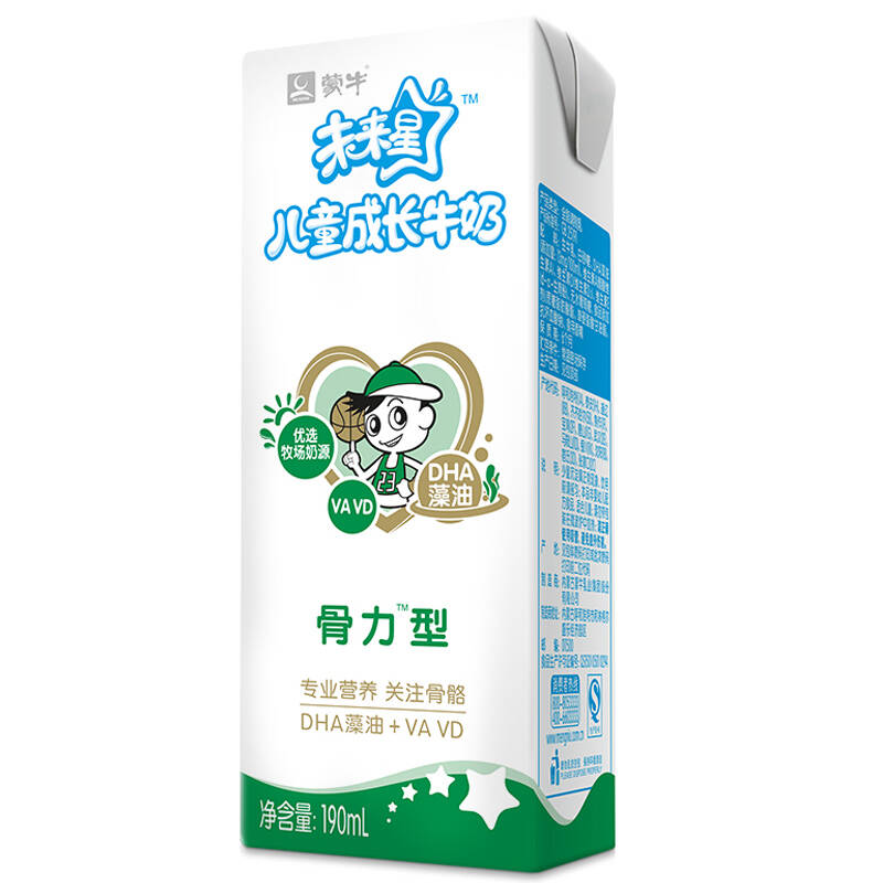 【京东超市】蒙牛 未来星 儿童成长牛奶(骨力型)190ml*15 整箱装(含