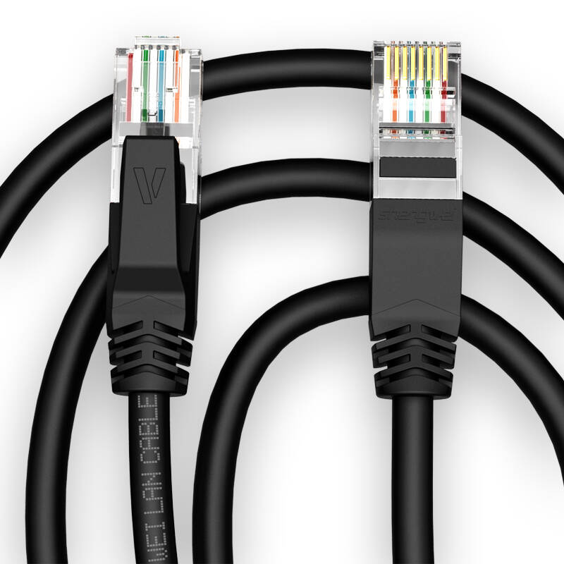 超五类百兆网络连接线 纯铜网线 10米 成品网络跳线 黑色 8芯双绞线