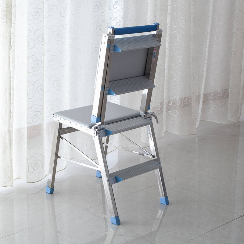 华峰创意可折叠梯凳 梯子椅子两用不锈钢四步人字梯家用梯登高梯