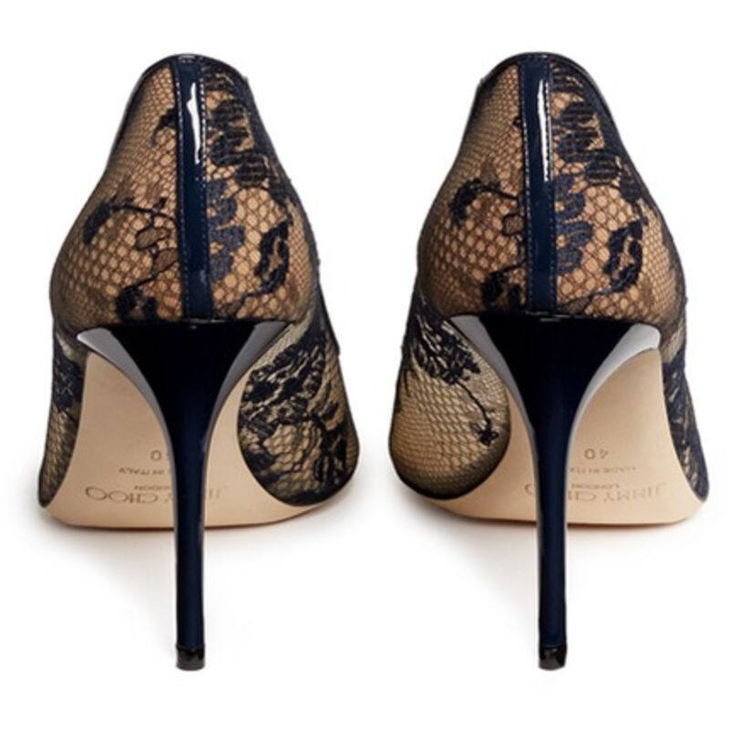 周仰杰(jimmy choo)女鞋'agnes 花朵系带浅口鞋 navy 34