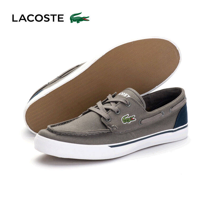 lacoste/法国鳄鱼 男鞋低帮休闲帆布鞋系带帆船鞋 keel wd 2d4 39.5