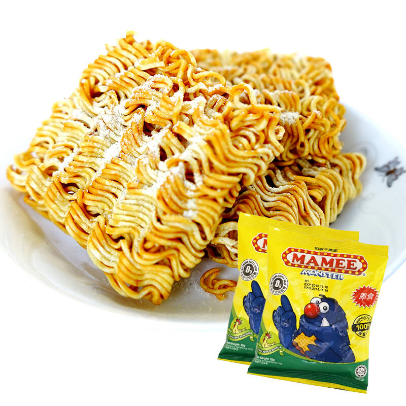 马来西亚进口 妈咪 mamee 方便面 家庭装鸡肉味干脆面 252g 袋装