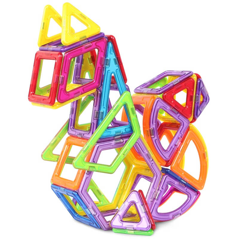 ta)磁力片积木 百变提拉建构片塑料哒哒搭磁性玩具 儿童智力魔磁铁棒