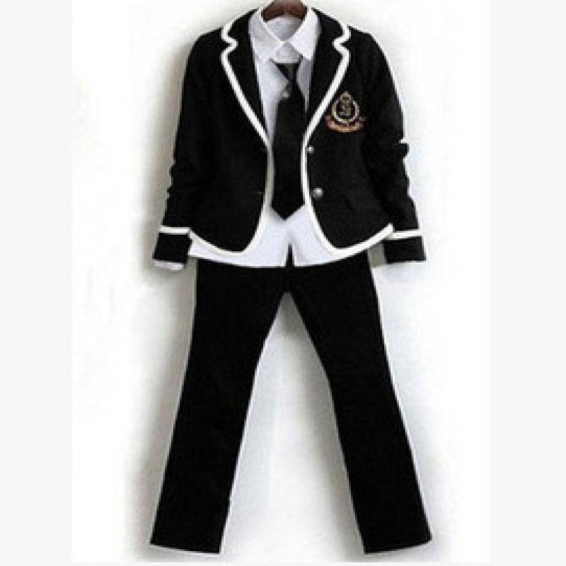 英伦学院风校服合唱服表演服男女大学生西装套装b9—221 男款黑色外套