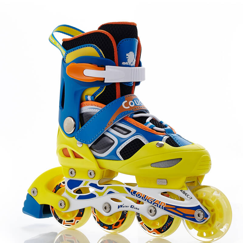 美洲狮溜冰鞋 可调成人儿童套装轮滑鞋 闪光男女孩滑轮鞋滑冰鞋旱冰鞋
