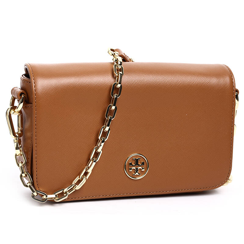 tory burch 托里.伯奇 女士棕色皮革磁扣单肩斜挎包 50009827 202