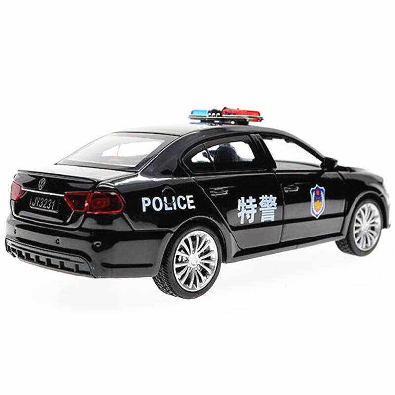 大众朗逸合金车模型仿真公安特警警车儿童回力玩具汽车模型 大众朗逸