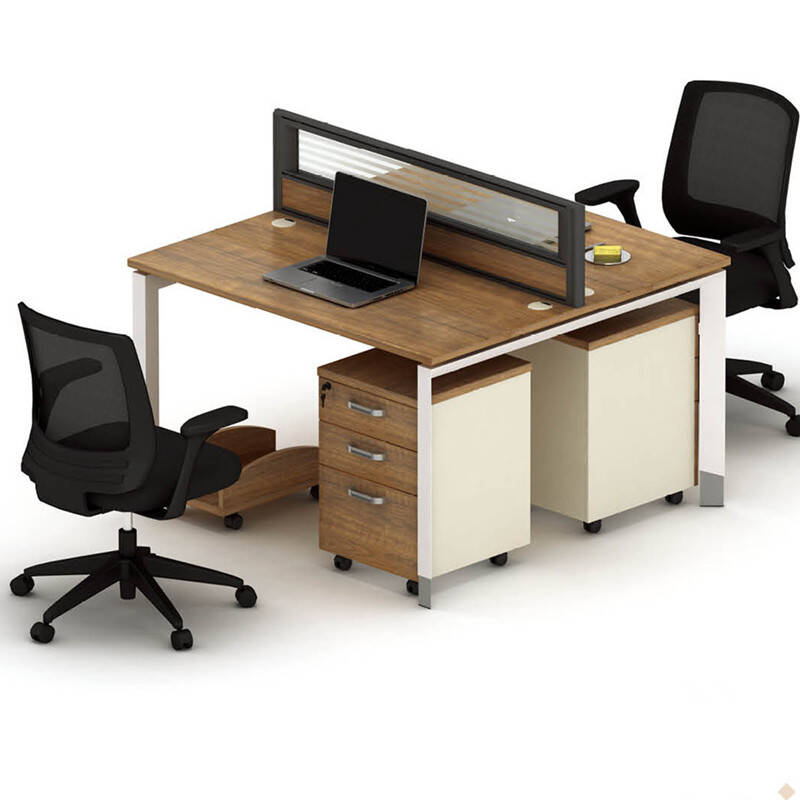 天彧(tianyu)办公家具办公桌钢架职员桌两人组合位四人办公桌时尚简约