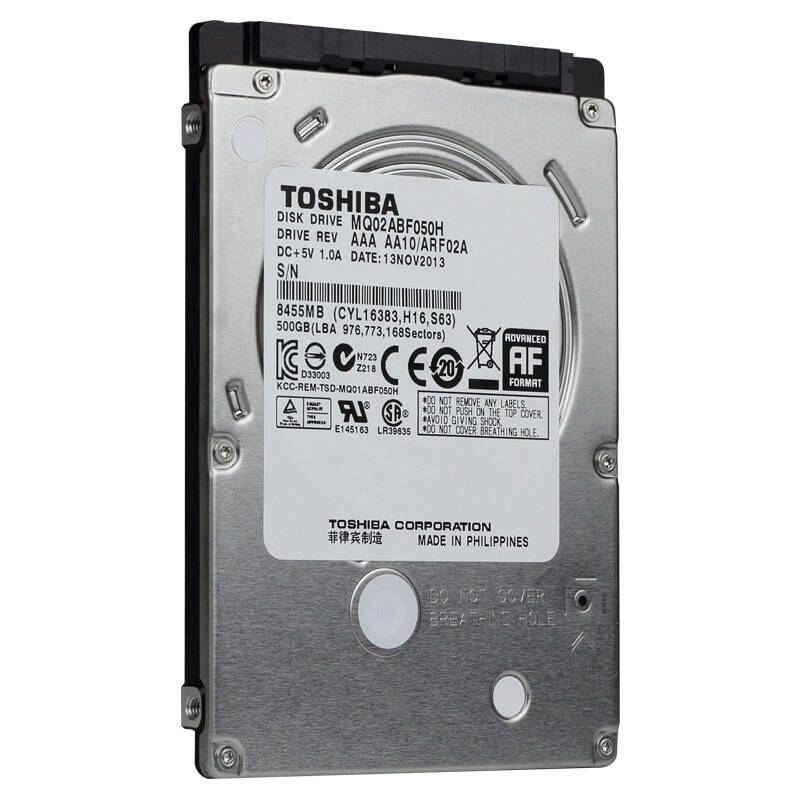 东芝(toshiba)500g 5400转64m sata3 笔记本固态混合硬盘(mq02abf050h