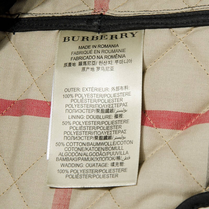 burberry 巴宝莉 女款黑色涤纶菱形衍缝外套 39761701