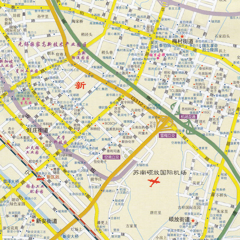 无锡地图新版 江苏无锡旅游交通地图 灵山 鼋头渚 梅园