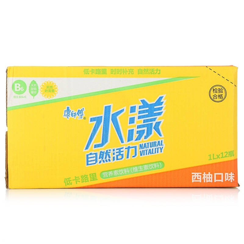 康师傅 水漾维生素饮料(西柚口味)1l*12瓶 整箱(促销装)