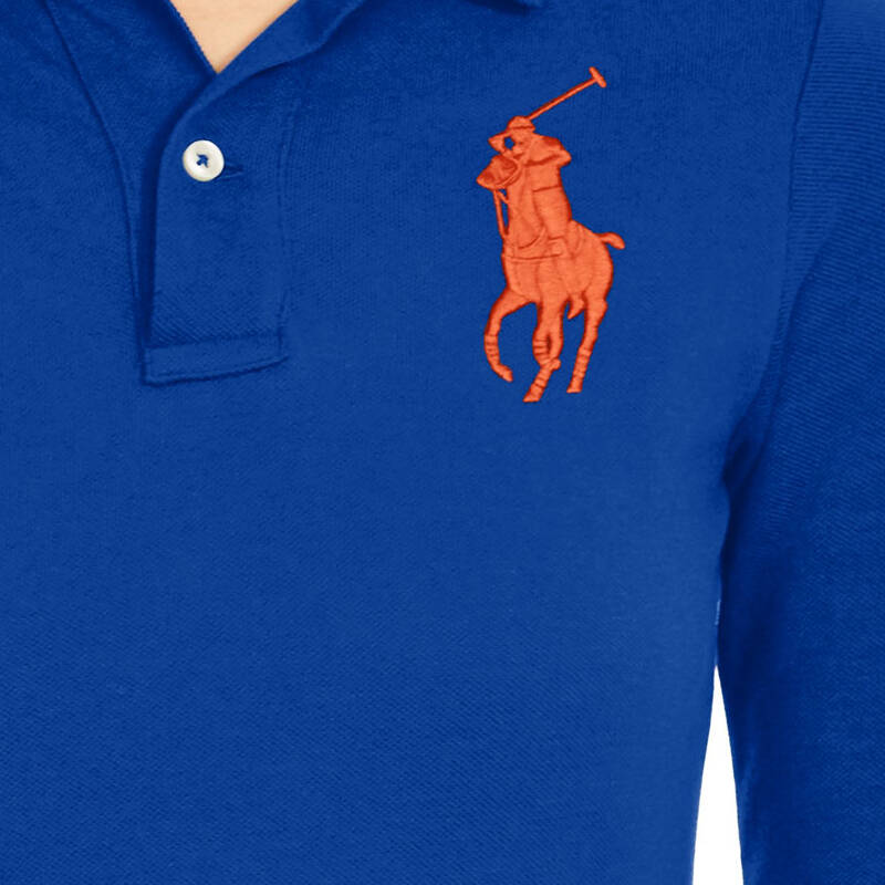 保罗polo ralph lauren 经典款女款 大马标 polo衫 长袖t恤 深蓝色 s