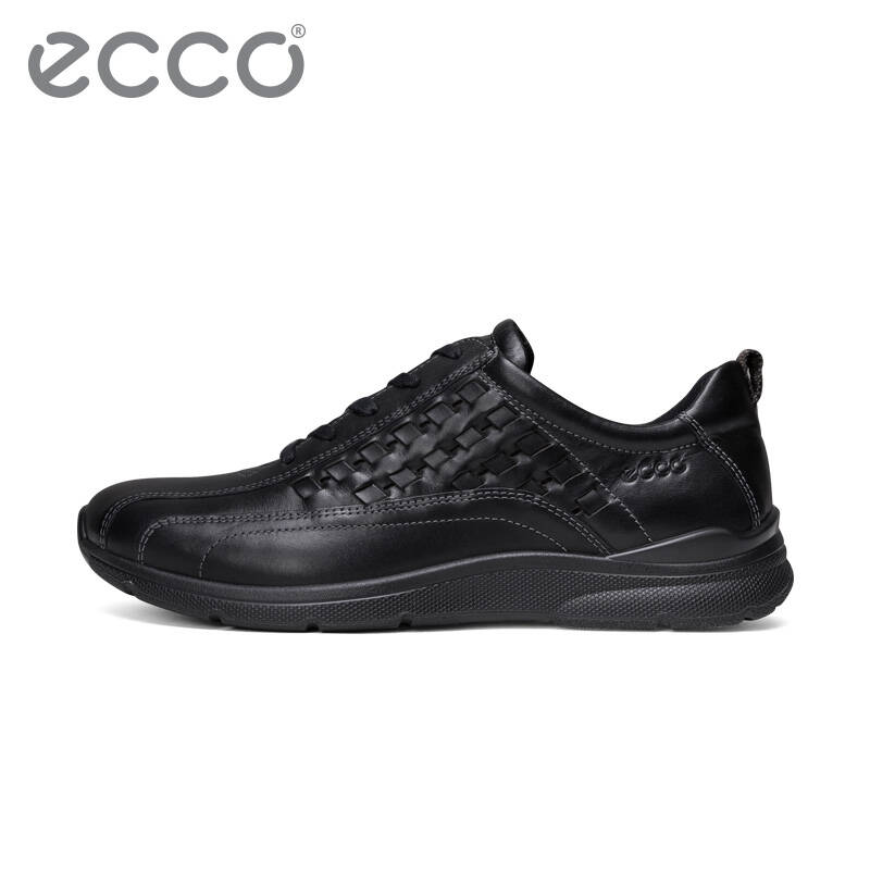 ecco爱步休闲皮鞋 2016春季新品系带男鞋 欧文16ss511554 黑色 43