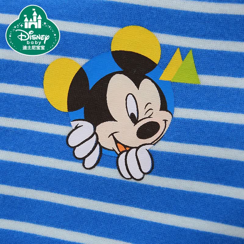 迪士尼宝宝disneybaby 男女童前开套装婴儿上衣裤子棉