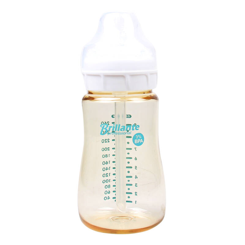 贝立安宽口径奶瓶婴儿新生儿防胀气奶瓶 带吸管 防胀气pes260ml