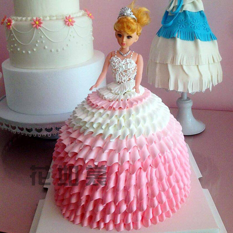 生日蛋糕同城速递手工芭比娃娃公主美人鱼宝宝