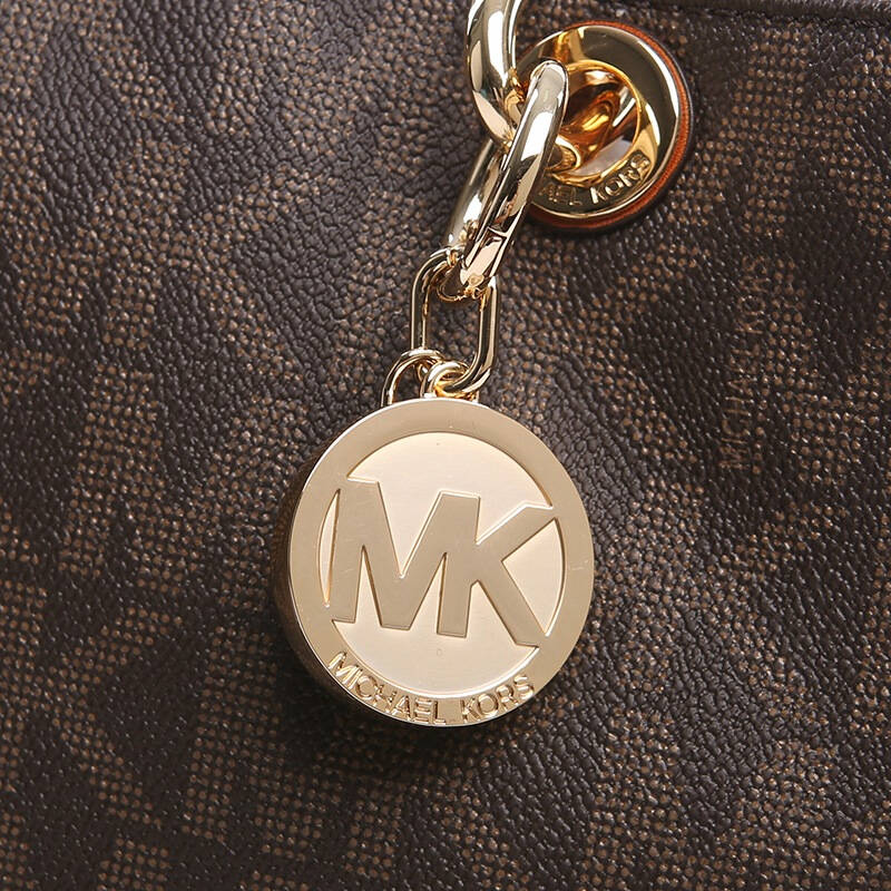 michael kors mk迈克·科尔斯 女士深棕色logo单肩包手提包 30s3tcys