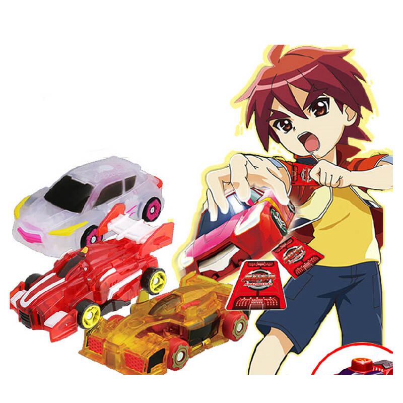 灵动创想魔幻车神汽车玩具磁性神斗卡牌弹爆对战变形机器人 刺灵狂蜂