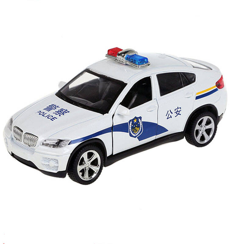 警车公安特警救护车声光回力开门合金儿童玩具模型金属车 大众甲壳虫
